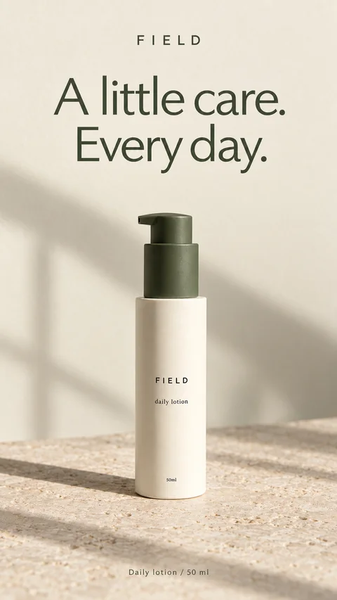 FIELD skincare campaign: A little care. Every day.